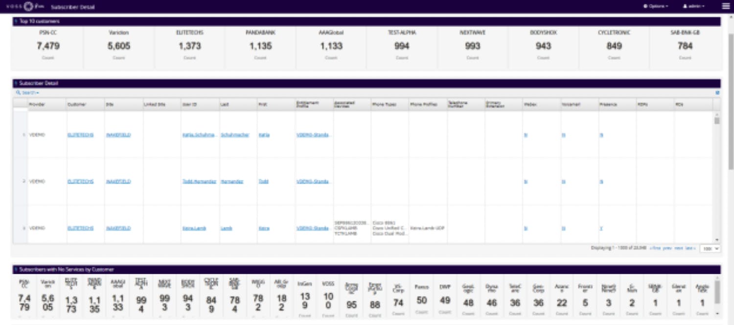 VOSS-Insights-Analytics-dashboard-4 VOSS Analytics - full subscriber details shown on dashboard screenshot
