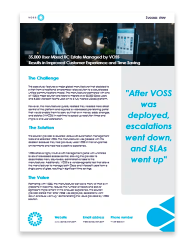 VOSS customer case study - Manufacturing sector