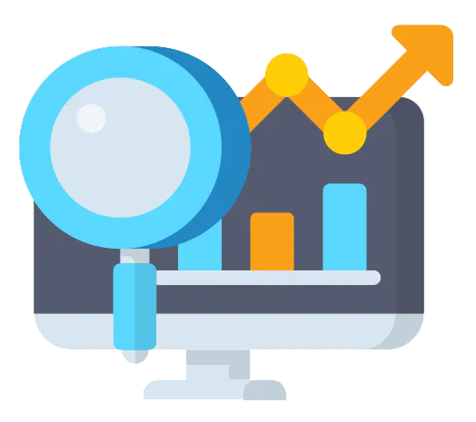 Analytics and reporting colour icon