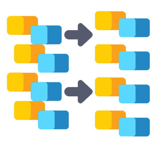 Integration and compatibility colour icon