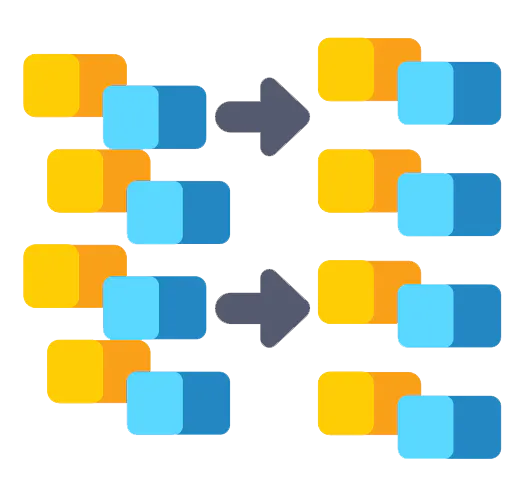 Integration and compatibility colour icon