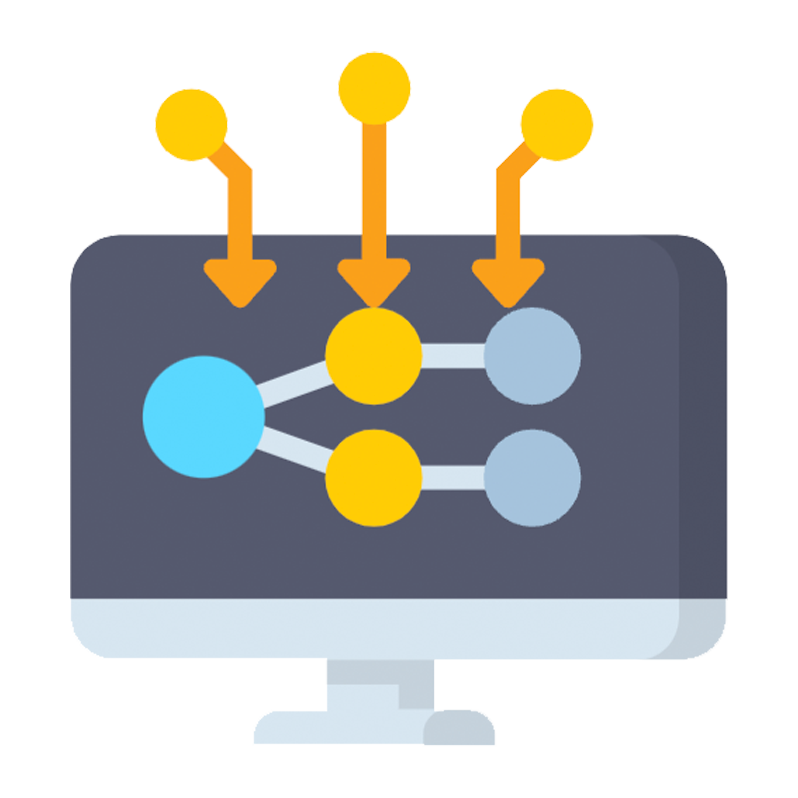Scalability and migration colour icon