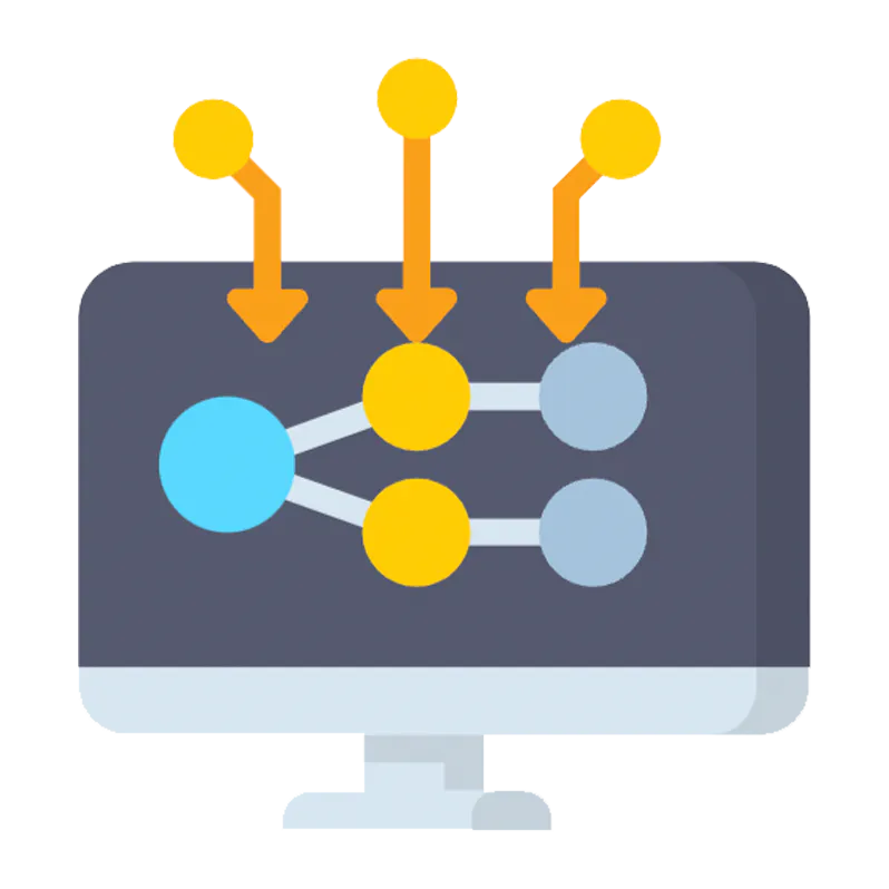 Scalability and migration colour icon