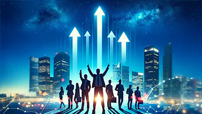 Boost-business-performance-voss-insights-customer-success-400×226 Boost business performance with VOSS solutions - Image showing successful business people silhouetted with arrows pointing to the sky