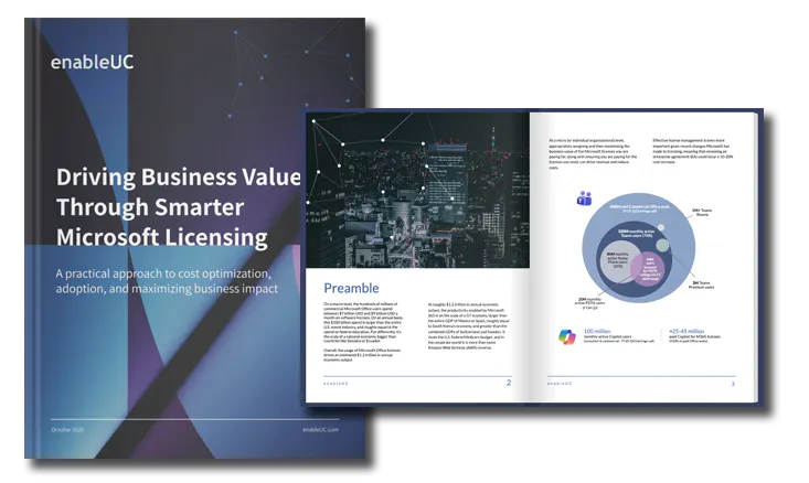 enableUC ebook cover and spread - Maximizing the value of Microsoft licensing