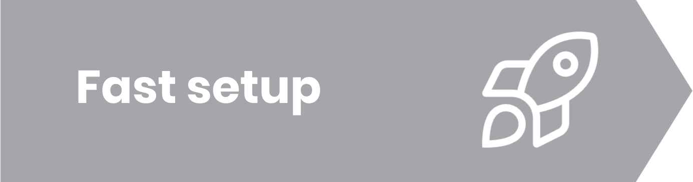Fast setup grey arrow icon