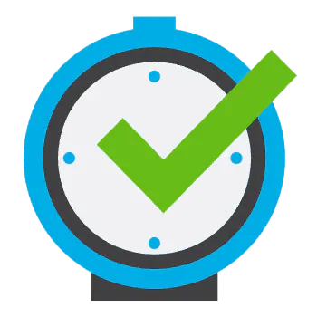 Realtime icon - clock with a tick instead of hands