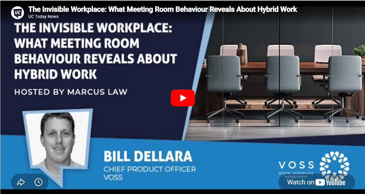 The invisible workplace: What meeting room behavior reveals about hybrid work - image shows the interview between Bill Dellara and Marcus Law