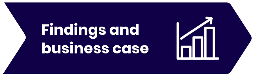 Findings and business case arrow icon